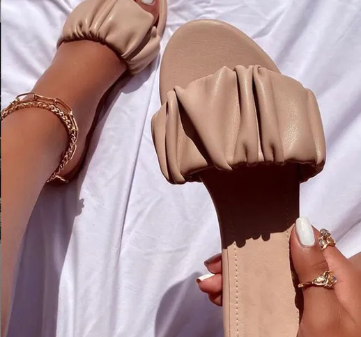 2021 nuove pantofole con una parola catena d'oro abbigliamento esterno da donna estate tut...