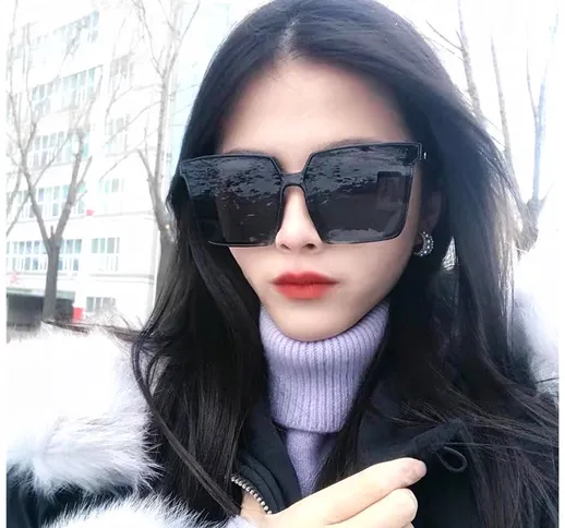 2020 nuova versione coreana di grande cornice di occhiali da sole quadrati polarizzati mar...