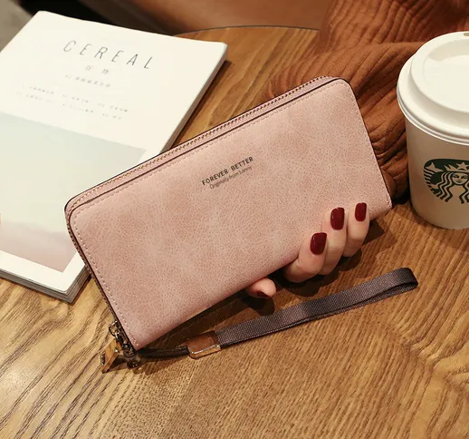 Portafoglio da donna lungo portafoglio versione coreana borsa multifunzionale borsa per ce...