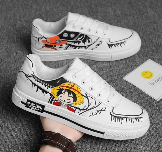 2021 primavera e l'estate nuovo stile One Piece Rufy tela paio scarpe basse scarpe da uomo...