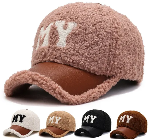 Cappello invernale berretto da baseball in lana di agnello amanti dell'autunno e dell'inve...