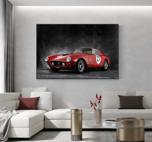 Supercar Ferrari 250 GTO Roadster Retro Canvas Poster Car Printed Photo and Poster Wall Ar...