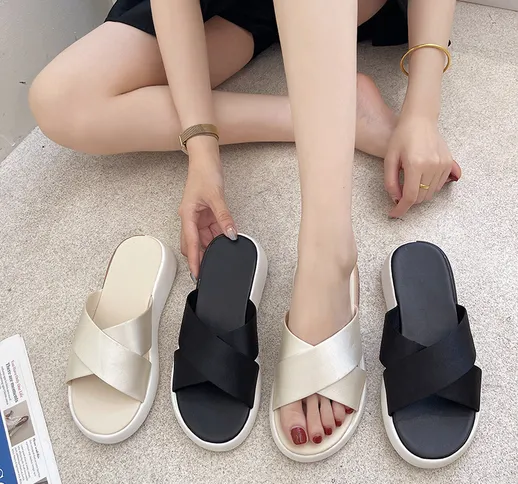 2021 estate nuova versione coreana dei sandali e pantofole con suola spessa per abbigliame...