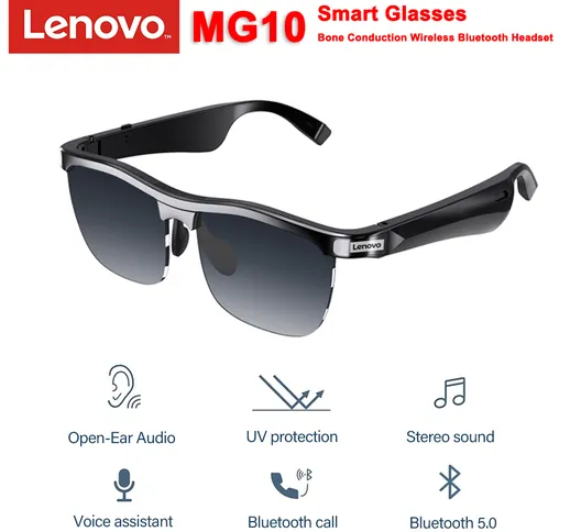 Occhiali da sole Bluetooth intelligenti Lenovo MG10 Occhiali da musica wireless Occhiali d...