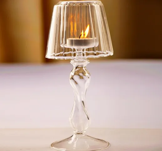 Lampada da tavolo in vetro trasparente di tipo europeo moazione candeliere matrimonio casa...
