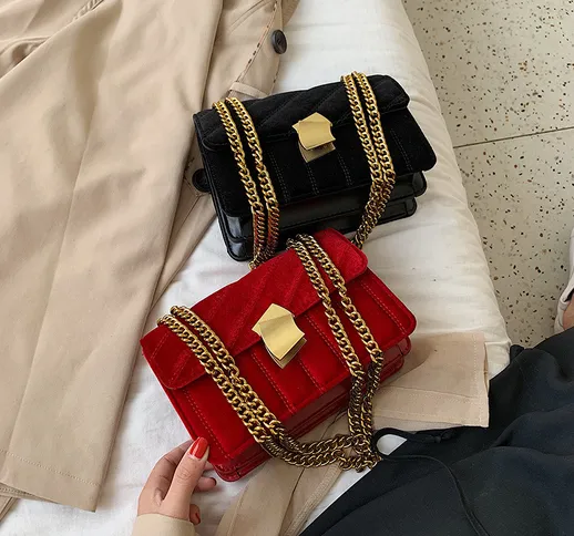 Vendita calda semplice moda urbana di lusso piccola borsa quadrata da donna nuova borsa da...