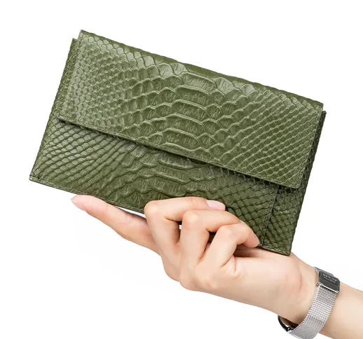 Pochette in pelle fiore serpente 2021 new ins pochette pieghevole europea e americana in p...