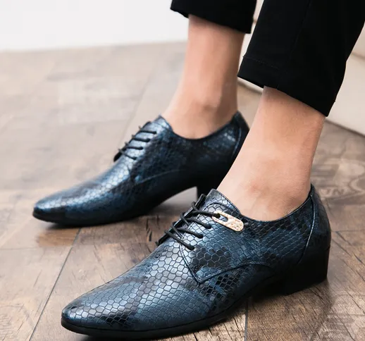 Modello serpente punta a punta in stile britannico business casual scarpe in pelle stringa...