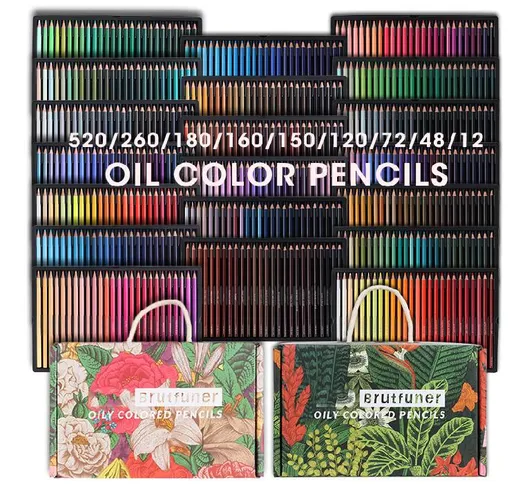 Brutfuner 520/260/180/160/150/120/120/48/12 Colori Set di matite colorate a olio professio...