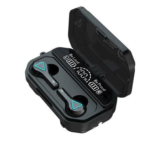 A15 Auricolari BT 5.1 Cuffie LED Auricolari wireless Cuffie con microfono per giochi/sport...