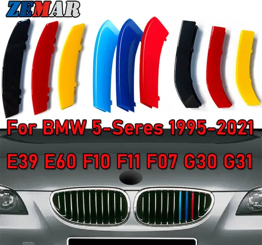 3 pezzi di colore tedesco da corsa griglia striscia decorazione clip per BMW serie 5 G30 F...