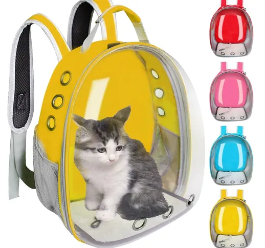Traspirante Pet Cat Carrier Bag Spazio trasparente Animali domestici Zaino Capsula Borsa p...
