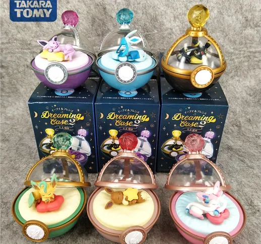 Pokemon Eevee Family Super Cute Sleeping Pokemon 6 Styles Blind Box Toy Doll Decorazione r...