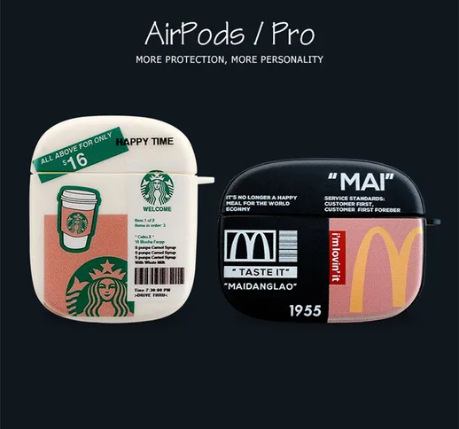 Marchio Tide etichetta Starbucks airpods pro guscio protettivo airpods 1/2 generazione sof...