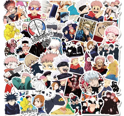 50 Pz Jujutsu Kaisen Anime Graffiti Adesivi per Laptop Skateboard Casco Bici Bagaglio Moto...