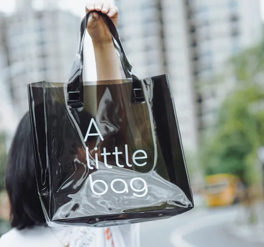 Borsa da donna in PVC trasparente Tote Multicolor ins borsa regalo sacchetti di plastica s...