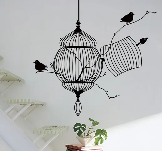 New Creative Intagliato Bird Cage Soggiorno Camera Da Letto Divano Sfondo Wall Sticker