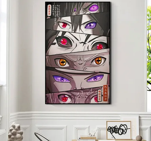 Anime Eyes Art Poster e stampa One Piece Rufy Dragon Ball Comic Canvas Painting Wall Art L...