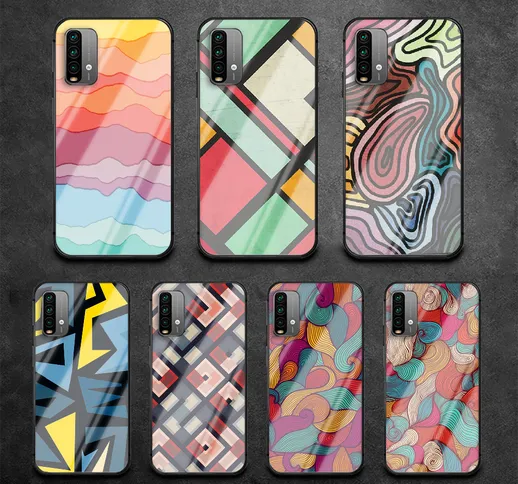 Color Art Phone Cover in vetro temperato per Xiaomi Redmi Note 7 8 9 A S T K30 Pro Ultra S...