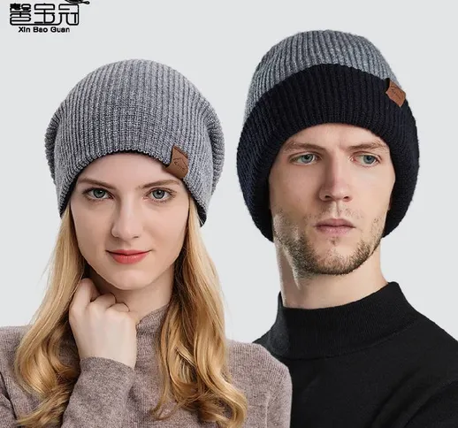 9132 nuovo cappello in maglia autunnale e invernale uomo e donna neutro Europa e Stati Uni...