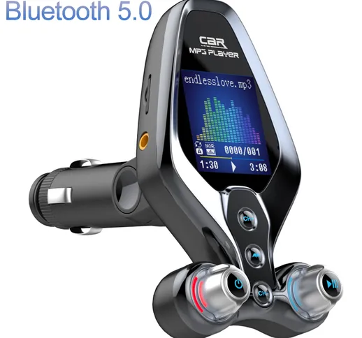 BT26 Vivavoce Bluetooth 5.0 Trasmettitore FM Un tasto Accensione/Spegnimento Modalità EQ L...