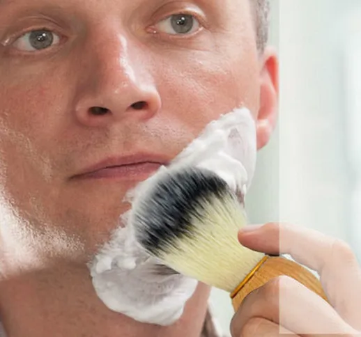 1Pc Pennello da barba per barba per la rimozione dei peli di tasso puro per gli uomini Str...