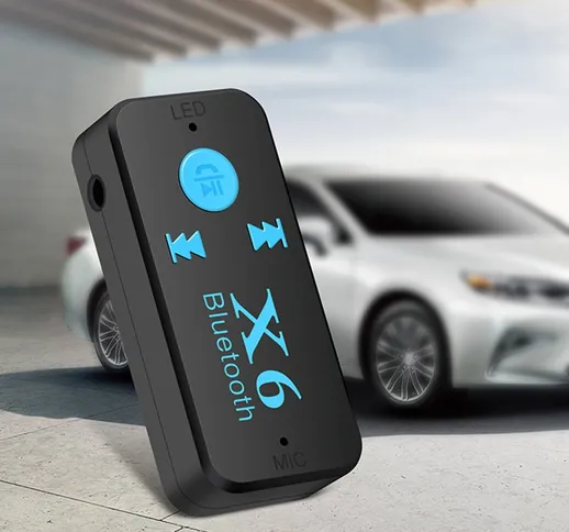 Auto Bluetooth X6 Univeale 3 in 1 Ricevitore Bluetooth V4.1 Supporto 3.5mm  Card Chiamata...