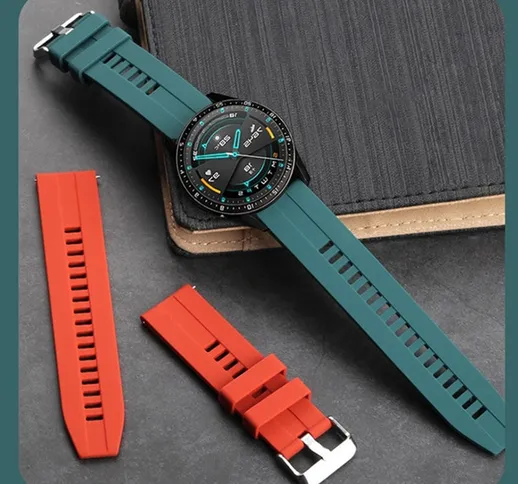 Cinturino in silicone da 22 mm per Huawei Watch GT 2 Cinturino sportivo con cinturino morb...