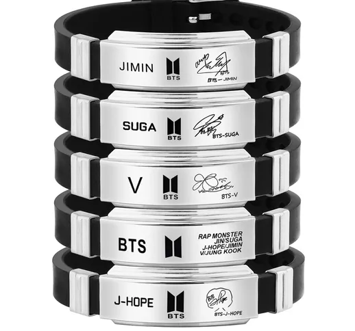 2020 Nuova Corea del Sud BTS-098 Braccialetto in silicone nero Braccialetto Moda Accessori...