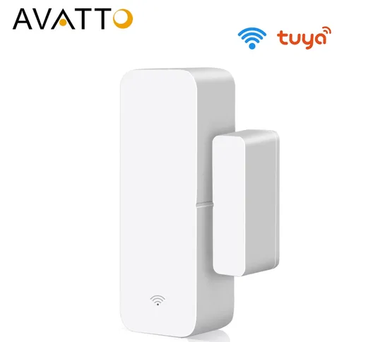 AVATTO Tuya Sensore Porta WiFi, Rilevatori Smart Door Aperto/Chiuso, Smartlife APP Sensore...
