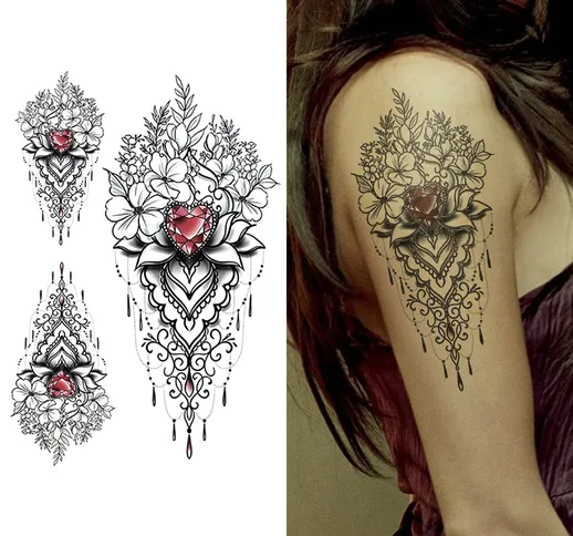 Nappa ciondolo fiore gemma modello trasferimento dell'acqua fiore braccio tatuaggio adesiv...