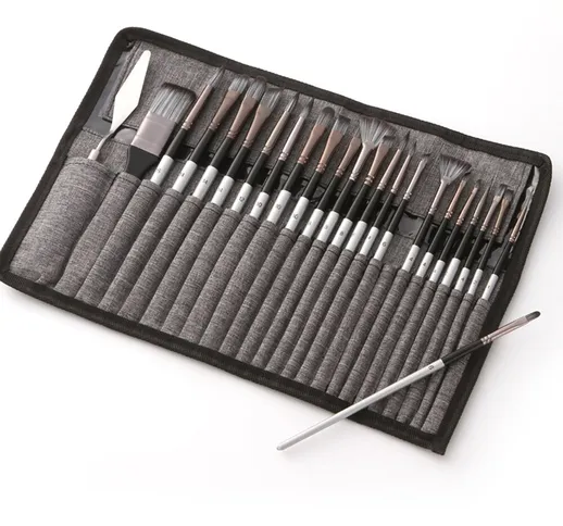 23 pezzi di pennelli di diverse dimensioni set di pennelli per capelli in nylon profession...