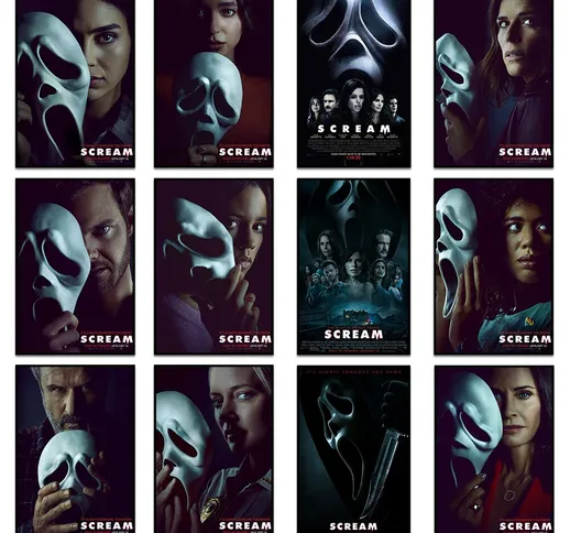 New Film Art Stampa Su Tela 2022 Horror Thriller Movie Scream 5 Poster e Stampe di Arte De...