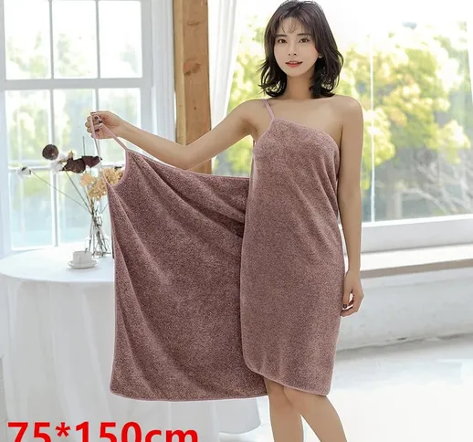 75 * 150 cm Indossabile in microfibra Accappatoio Donna Doccia Asciugamano da bagno morbid...