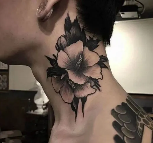 Tatuaggio adesivi tatuaggio collo realistico adesivi collo adesivi tatuaggio modello fiore...