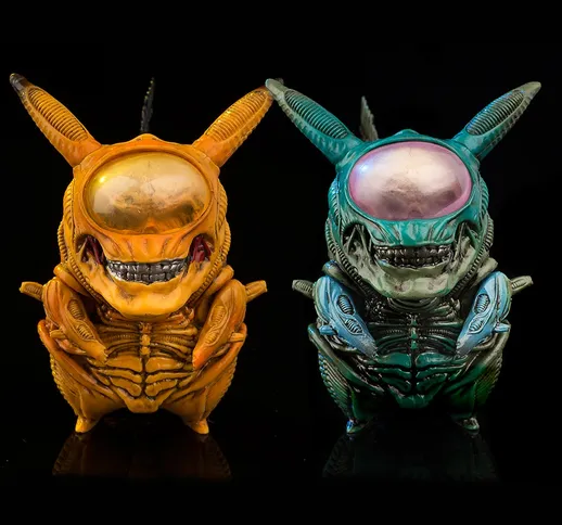 8,5 cm Alien Pikachu Figura Pikachu Mix Xenomorph Warrior Aliens VS Predator AVP Cute Q GA...