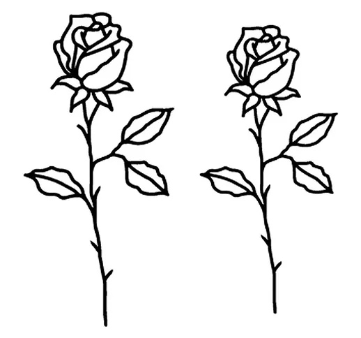 Amanti fiori Adesivi per tatuaggi linea personalità Adesivo per mano