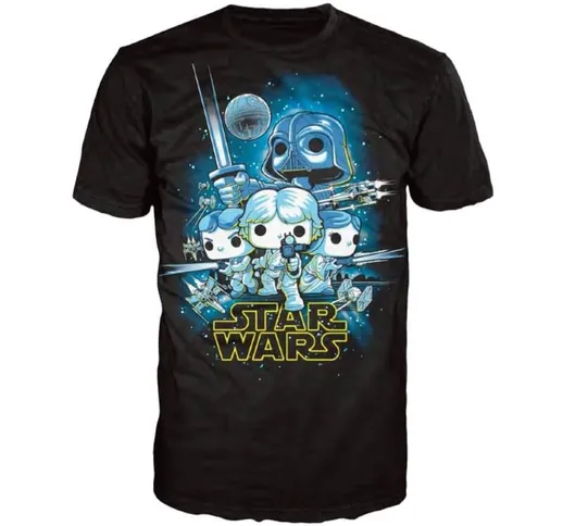 Star Wars A New Hope Poster Pop! T-Shirt - Black - L - Nero