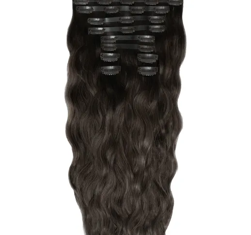  22 Inch Beach Wave Double Hair Extension Set (Various Shades) - Raven