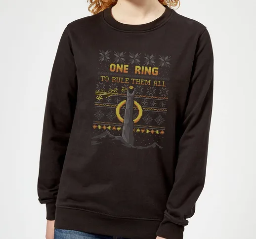 The  One Ring Women's Christmas Sweater in Nero - 5XL