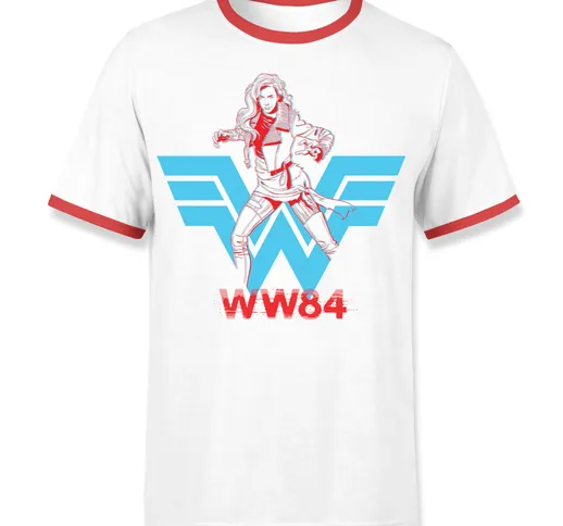 Wonder Woman Barbara Ringer T-shirt - Bianco / Red - Unisex - S - Bianco
