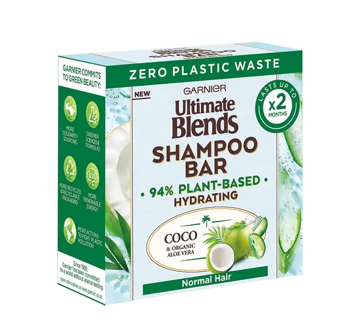  Ultimate Blends Coconut Hydrating Shampoo Bar with Aloe Vera for Normal Hair 60g