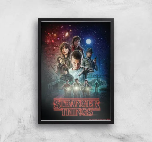 Stranger Things Season One Poster Giclee Art Print - A4 - Black Frame