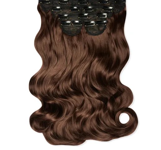 LullaBellz Super Thick 22  5 Piece Natural Wavy Clip In Extensions (Various Shades) - Choc...