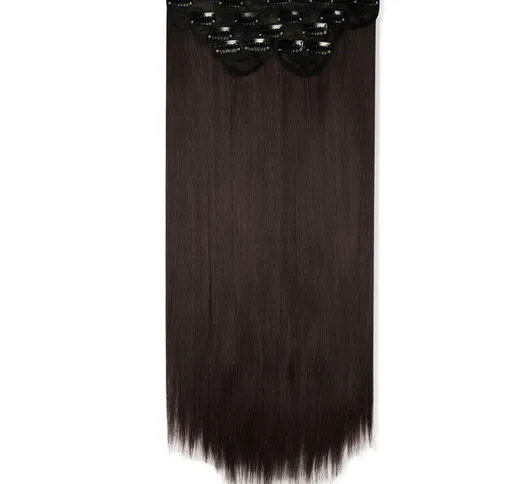 LullaBellz Super Thick 22  5 Piece Straight Clip In Extensions (Various Shades) - Dark Bro...