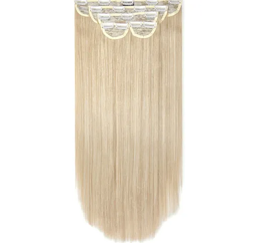 LullaBellz Super Thick 22  5 Piece Straight Clip In Extensions (Various Shades) - Light Bl...