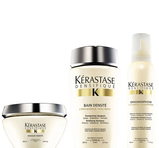 Kérastase Densifique Bain Densité (250 ml), Maschera Densité (200 ml) e Mousse Densimorpho...