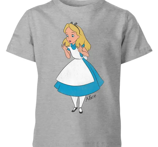 T-Shirt  Alice nel Paese delle Meraviglie Surprised Alice - Grigio - Bambini - 5-6 Anni -...