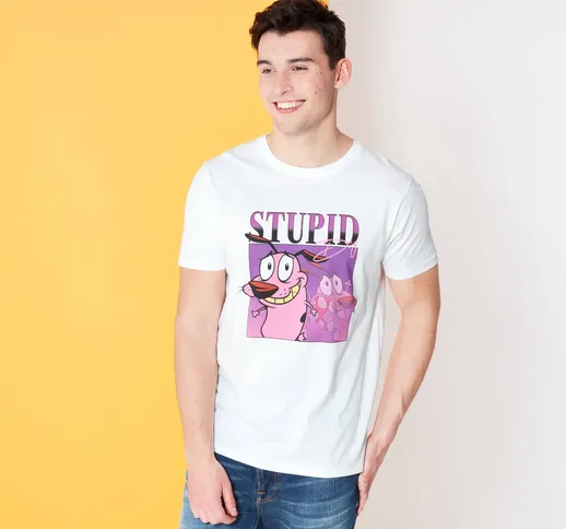  Spin-Off Courage The Cowardly Dog 90's Photoshoot T-Shirt - White - 4XL