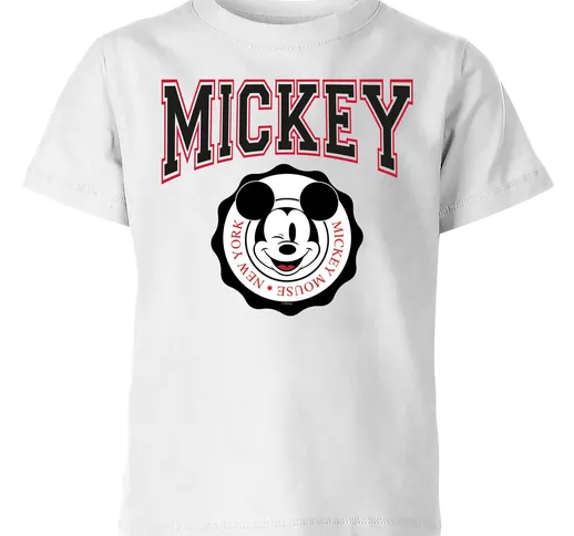  Mickey New York Kids' T-Shirt - White - 5-6 Anni - Bianco